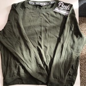 Green PINK crew neck